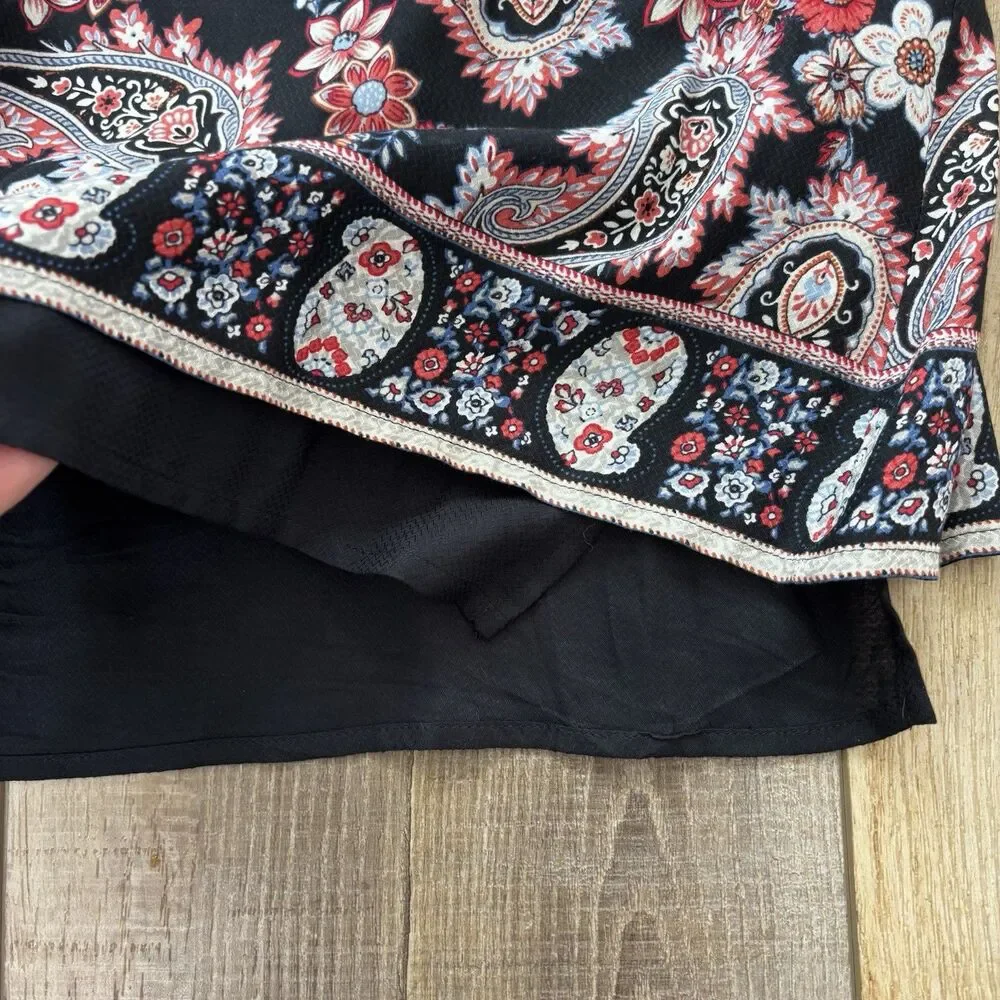 J Jill Womens Black Floral Paisley Dress Size L Shift Lined Lightweight Summer - Picture 8 of 13